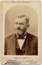 Ulysses Simpson Grant (1822-85), general i unionsarmén, USA:s 18:e president (albumenfoto)